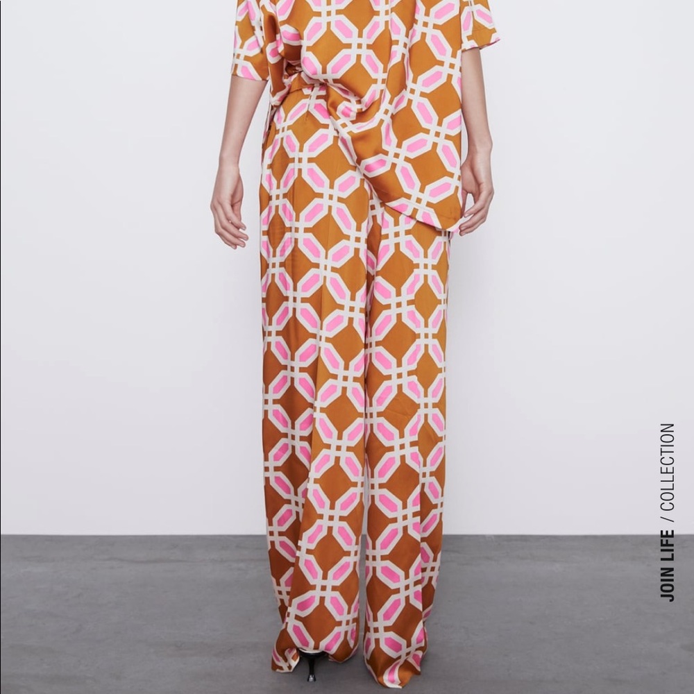 ZARA BNWT Pajama Style Lounge Wear Pants - Picture 7 of 15